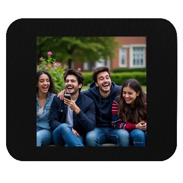 Discover Joyful Group Friendship Illustration Mouse Pads