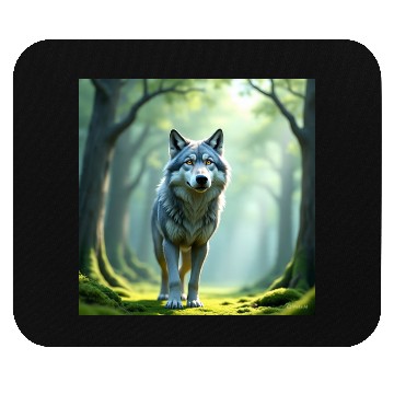 Discover Mystic Forest Wolf Illustration Mouse Pads