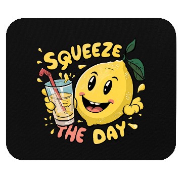 Discover Squeeze The Day Lemon Cartoon Mouse Pads