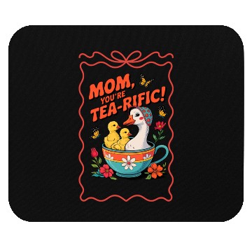 Discover Motherly Swan and Ducklings Tea Humor Mouse Pads