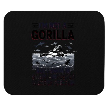 Discover Gorilla vs Sharks Funny Swim Graphic Design Mouse Pads