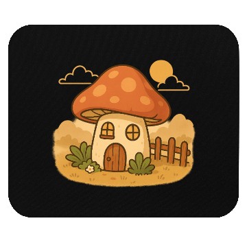 Discover Whimsical Mushroom House Design Mouse Pads