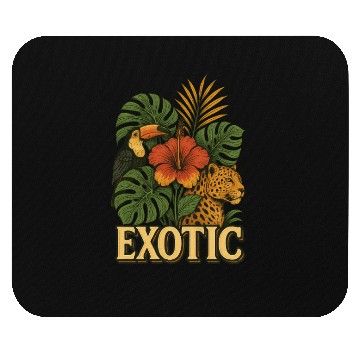 Discover Vibrant Jungle Animal and Floral Print Mouse Pads