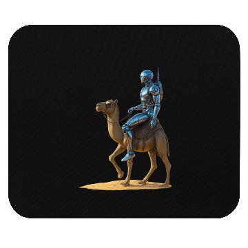 Discover Futuristic Robot Riding Camel – Sci-Fi Desert Adve Mouse Pads