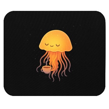 Discover Whimsical Jellyfish Coffee Embrace Mouse Pads