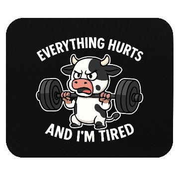 Discover Angry Cow Lifting Weights Humor Mouse Pads