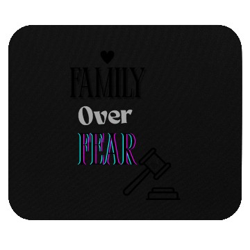 Discover Family Over Fear Neon Typography Design Mouse Pads