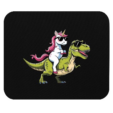 Discover Cool Unicorn Riding T-Rex Dinosaur Mouse Pads