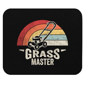 Discover Grass Master Lawn Mowing Lawn Mower  Funny Retro Mouse Pads