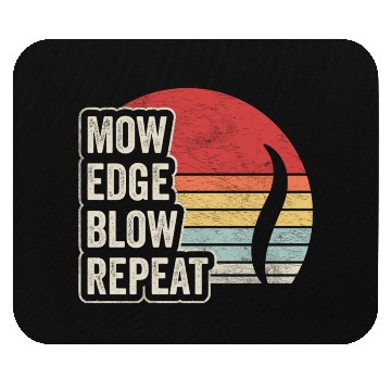 Discover Mow Edge Blown Repeat Lawn Mowing Lawn Mower Retro Mouse Pads