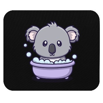 Discover Cute Koala Bear Taking a Bubble Bath Relaxing  Mouse Pads