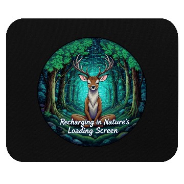 Discover Enchanted Forest Deer Meditation Design Mouse Pads