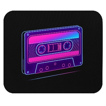 Discover Neon Cassette Tape Retro Design Mouse Pads