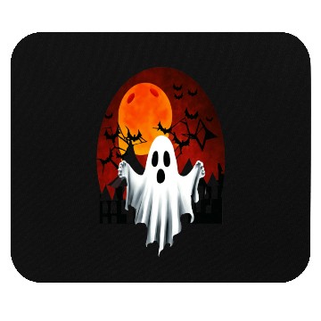 Discover Haunted Night Ghost with Bats Mouse Pads
