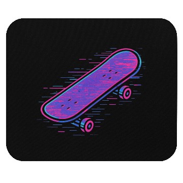 Discover Neon Retro Skateboard Design Mouse Pads