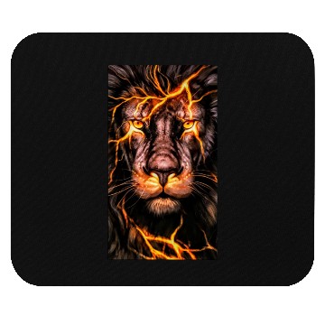 Discover a lion on fire Mouse Pads