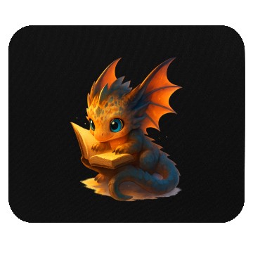 Discover Whimsical Dragon Reading Book Design Mouse Pads