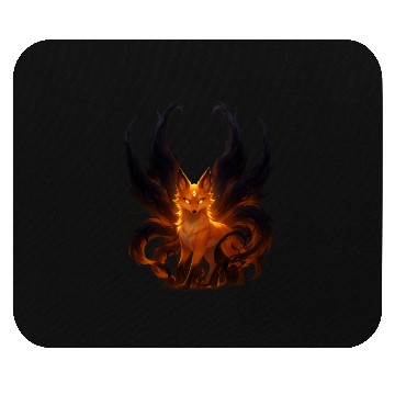 Discover Mystical Flame Fox Illustration Mouse Pads