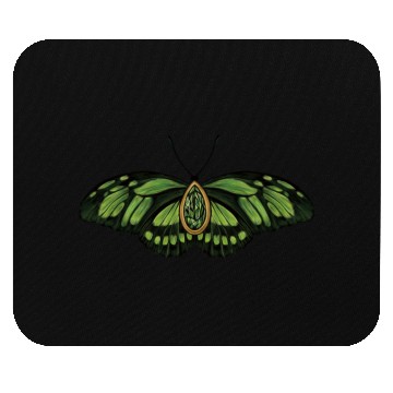 Discover August Green Peridot Dido Longwing Butterfly Art Mouse Pads