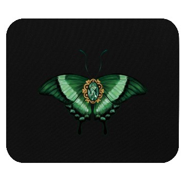 Discover May Emerald Peacock Butterfly Gemstone Design Mouse Pads
