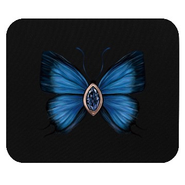 Discover September Sapphire Blue Butterfly Gemstone Design Mouse Pads