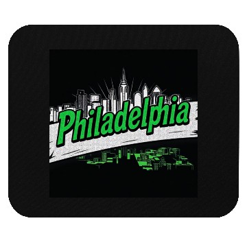 Discover Philadelphia Skyline Neon Design Mouse Pads