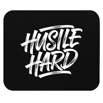 Discover Hustle Hard Motivational Typography Mouse Pads