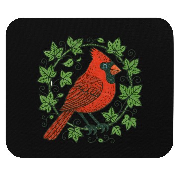 Discover Vibrant Cardinal Amidst Ivy Leaves Mouse Pads
