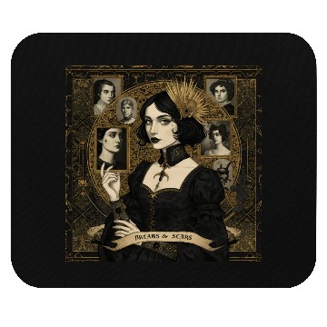 Discover Gothic Portrait with Sunburst Halo Mouse Pads