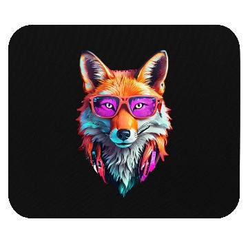 Discover Vibrant Fox with Sunglasses Design Mouse Pads