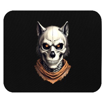 Discover Mystic Werewolf Skull Illustration Mouse Pads