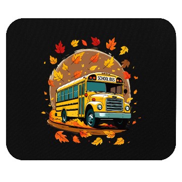 Discover back-to-school -Autumn School Bus Adventure  Mouse Pads