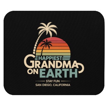 Discover Happiest Grandma on Earth Sunset Design Mouse Pads