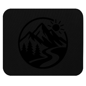 Discover Nature Landscape - Trees, River, and Sun Mouse Pads