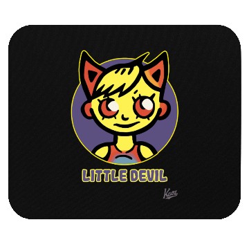 Discover Cute Little Devil Cartoon Illustration Mouse Pads