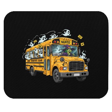 Discover Haunted Ghost Transport School Bus Mouse Pads