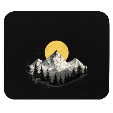 Discover Mountain Silhouette with Full Moon Mouse Pads
