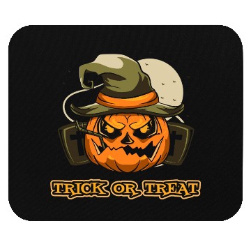 Discover Halloween Pumpkin Witch Hat Design Mouse Pads