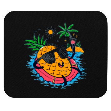 Discover Tropical Pineapple Relaxing on Float Mouse Pads
