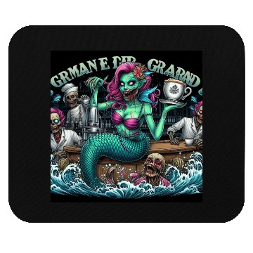 Discover Mermaid Bar Scene with Zombies Mouse Pads