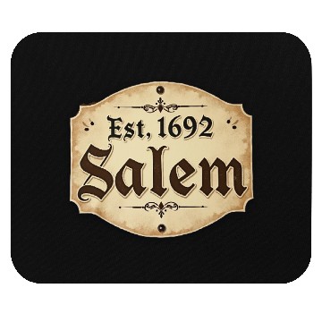 Discover Vintage Salem Establishment Logo Design Mouse Pads