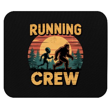 Discover Running Crew Bigfoot and Alien Design Mouse Pads