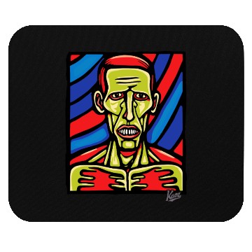 Discover Expressive Neon Abstract Portrait Mouse Pads