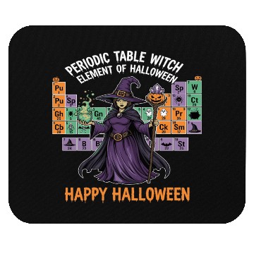 Discover Witch and Periodic Table Halloween Design Mouse Pads