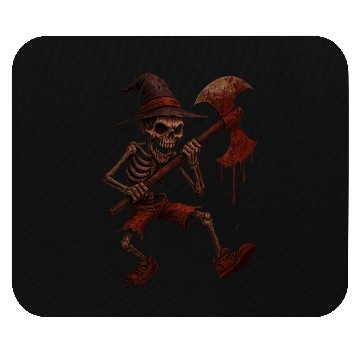 Discover Haunted Skeleton Witch on Battle Axe Mouse Pads