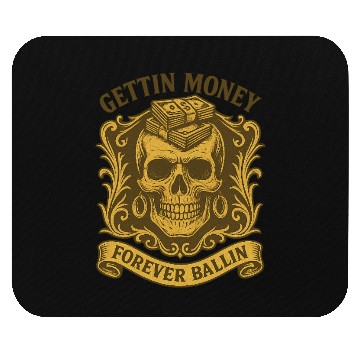 Discover Skull with Money and Wealth Theme Mouse Pads