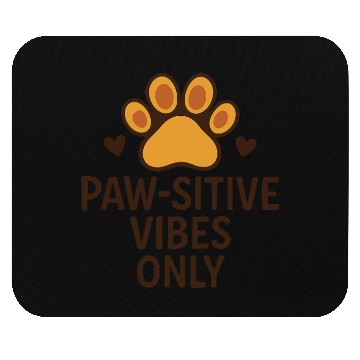 Discover Paw-sitive Vibes Only | Funny Paw Print Mouse Pads