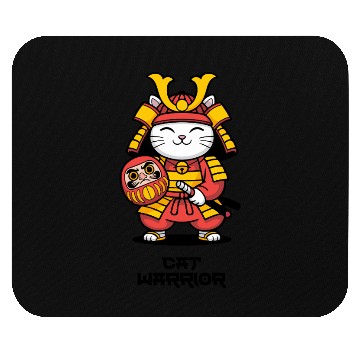 Discover Kawaii Samurai Cat with Daruma Doll – Japanese  Mouse Pads