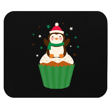 Discover Whimsical Penguin Holiday Cupcake Design Mouse Pads