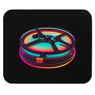 Discover Neon Color Wheel Retro Design Mouse Pads
